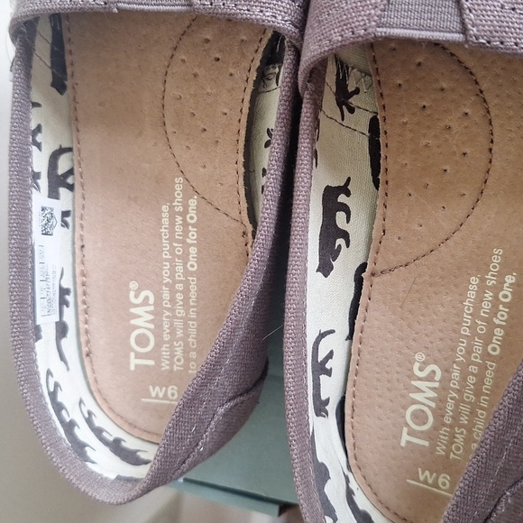 TOMS Women Slip-On Loafers - Ash Canvas Size 6 - Picture 5 of 8